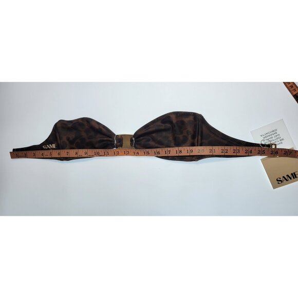 SAME LOS ANGELES BIKINY WOMENS Knotted Top / Bootom Medium 90's Brown /Black - Picture 6 of 6